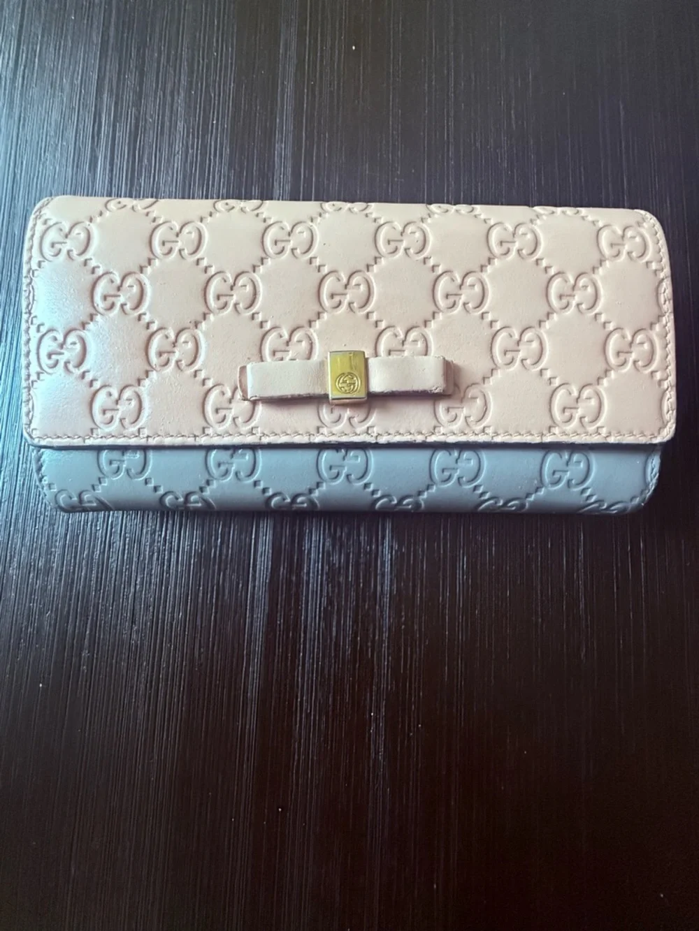 Gucci Ribbon Long Wallet Guccisima Pink/Gray - Picture 2 of 6